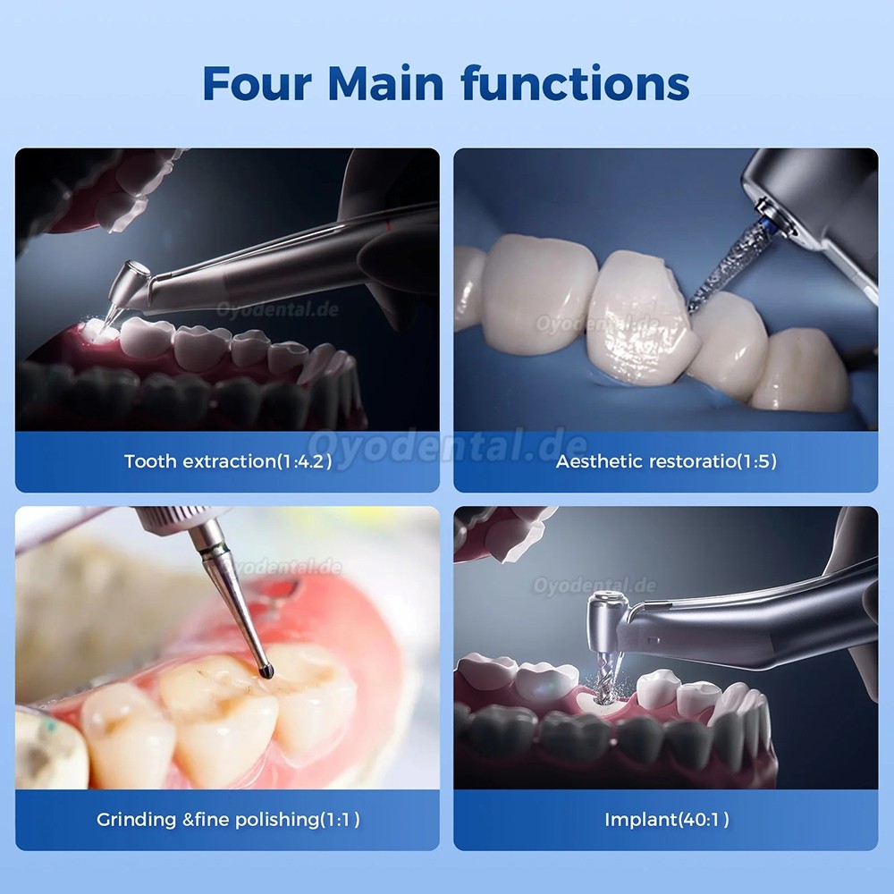 Jinme ES70 Implantatmotor Chirurgiesystem f&uuml;r Implantologie & Oralchirurgie mit 4 Winkelst&uuml;cken
